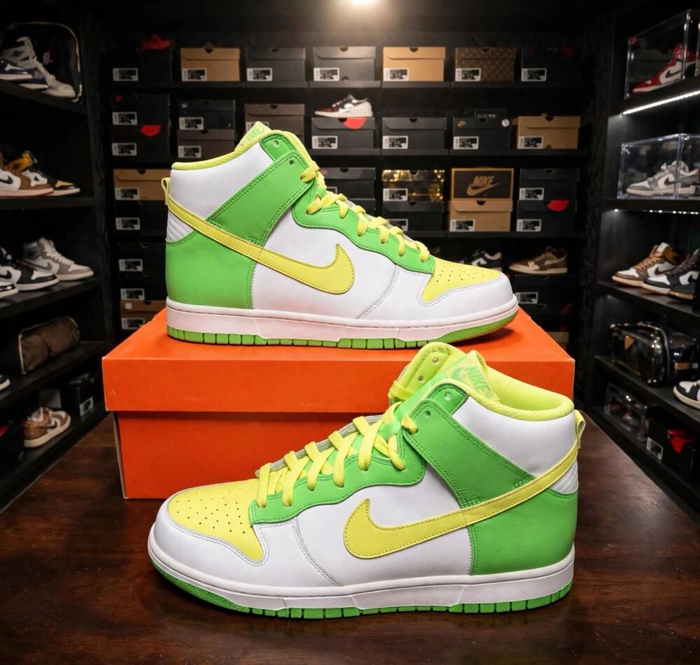 Size 11 - Nike Dunk High OG 2007 DS Lemon Chiffon Radiant Green 309432-171
